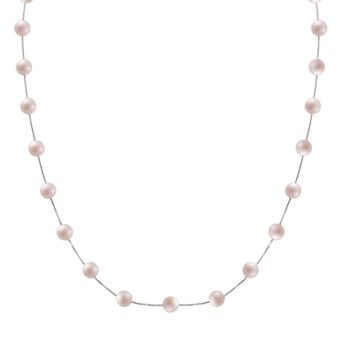 PearLustre by Imperial 14k White Gold Dyed Freshwater Cultured Pearl Station Necklace