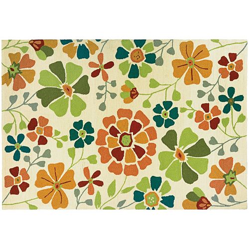 Couristan Beachfront Poppy Field Floral Indoor Outdoor Rug