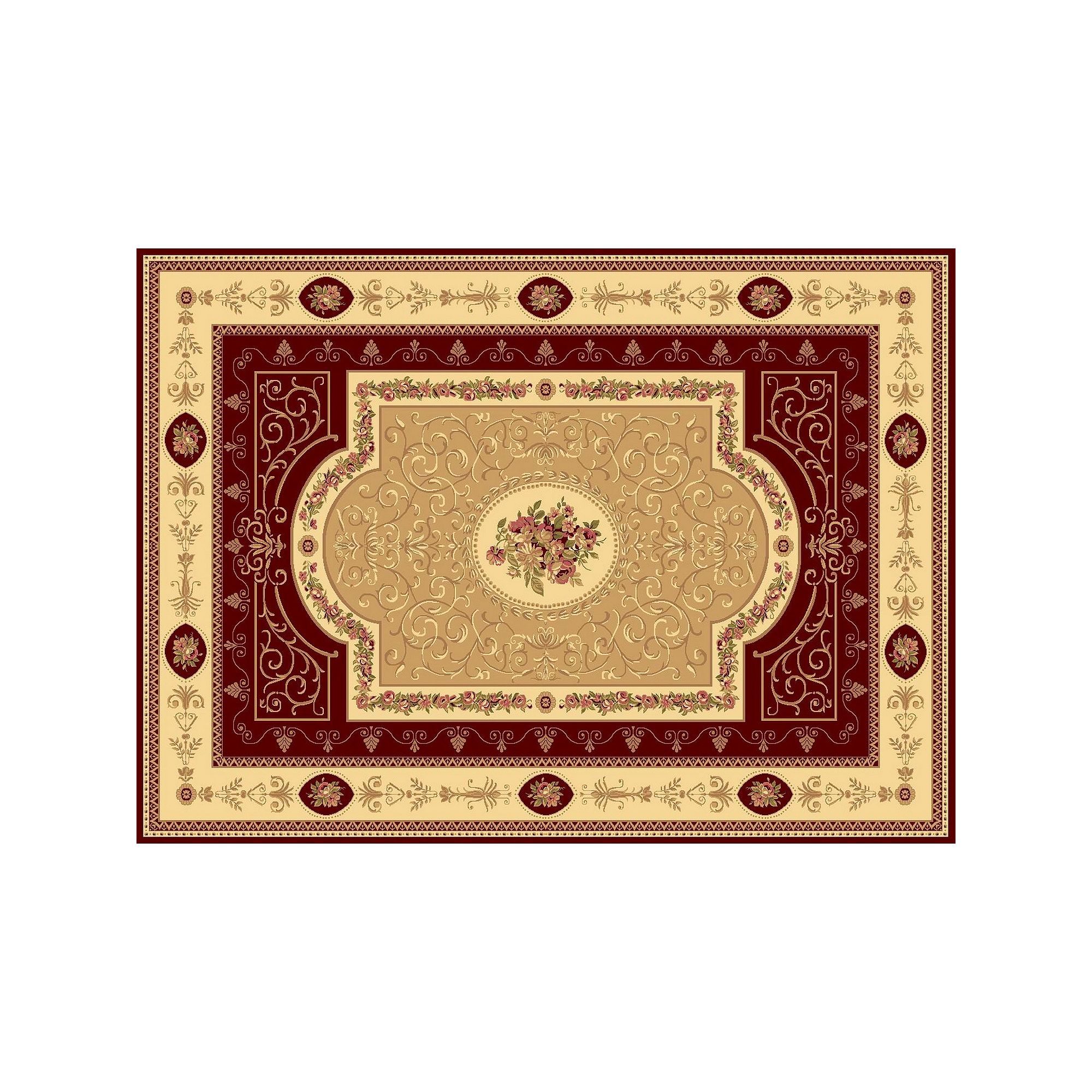 Rugs America Vista Traditional European Area Rug, Red Red