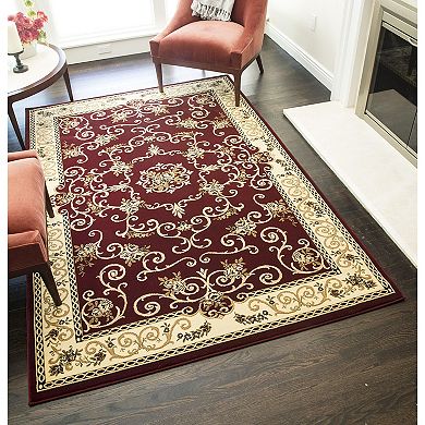 Rugs America New Vision Souvanerie Framed Floral Rug