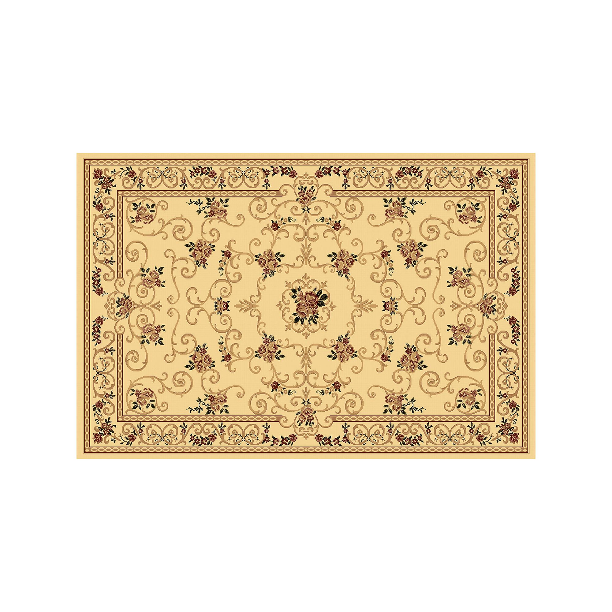Rugs America New Vision Souvanerie Framed Floral Rug, Ivory
