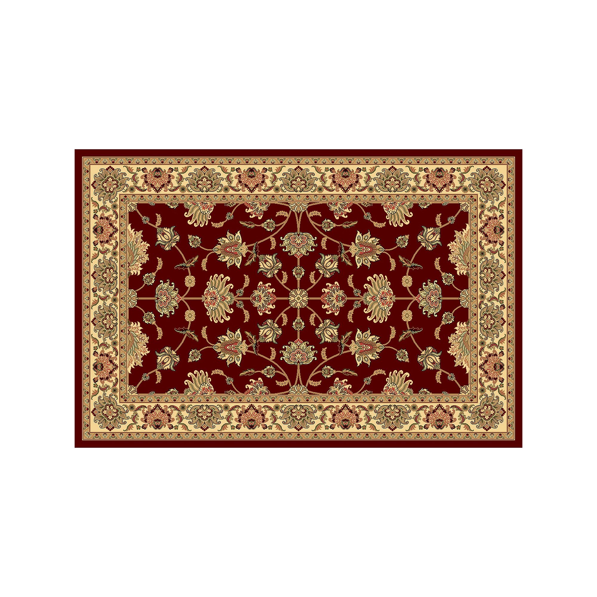 Rugs America New Vision Kashan Framed Floral Rug, Red