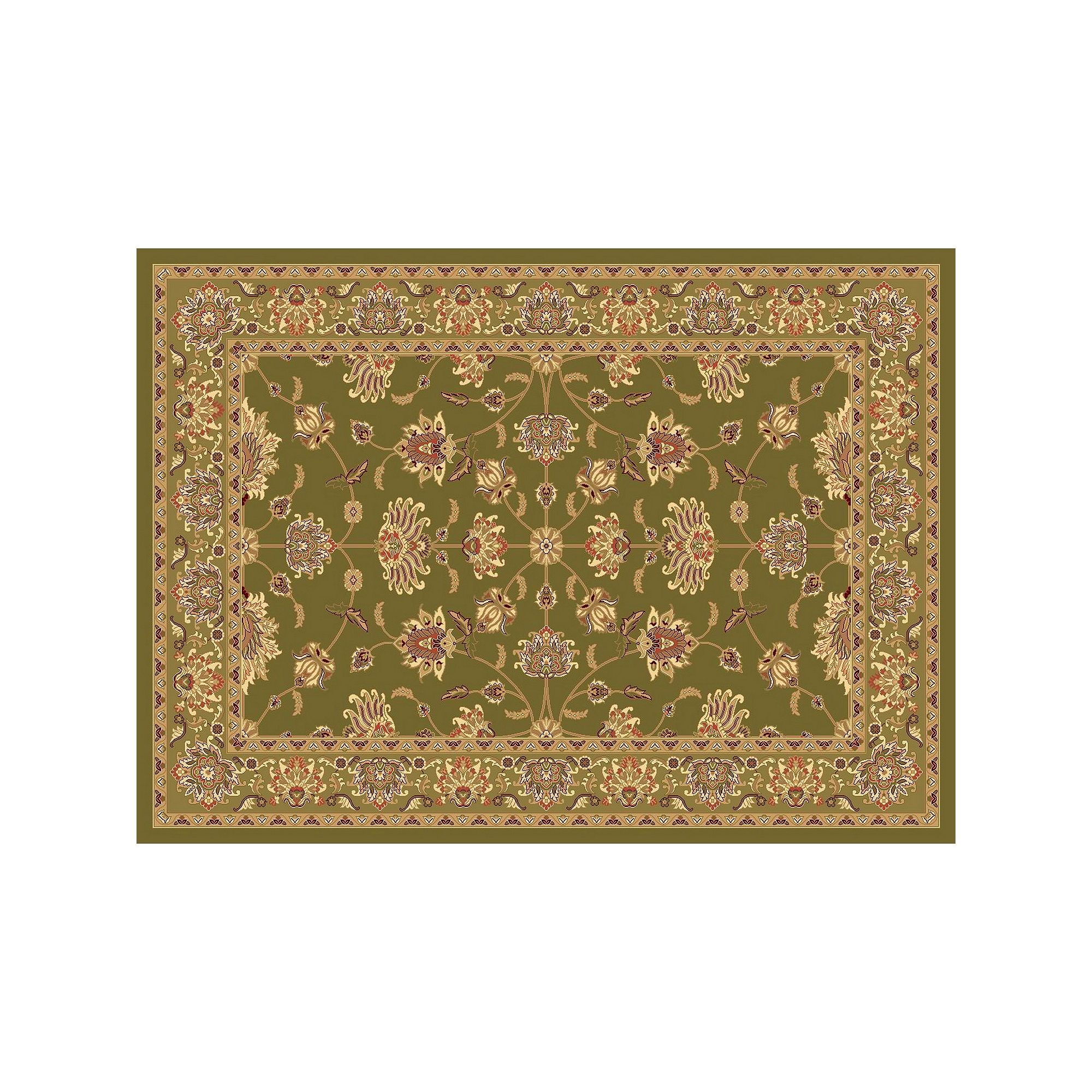 Rugs America New Vision Kashan Framed Floral Rug, Moss Green