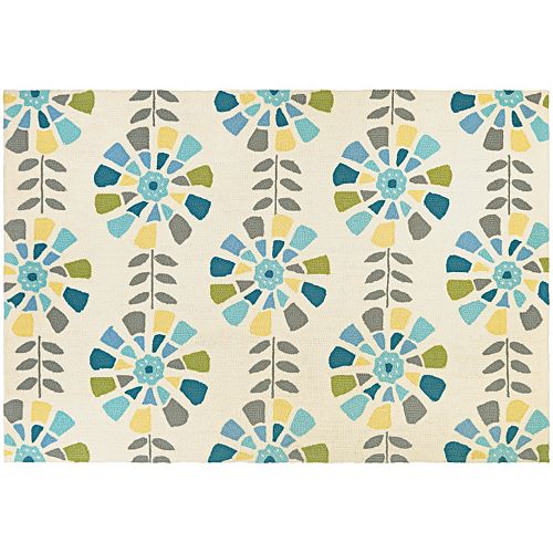 Couristan Beachfront Flower Bloom Indoor Outdoor Rug