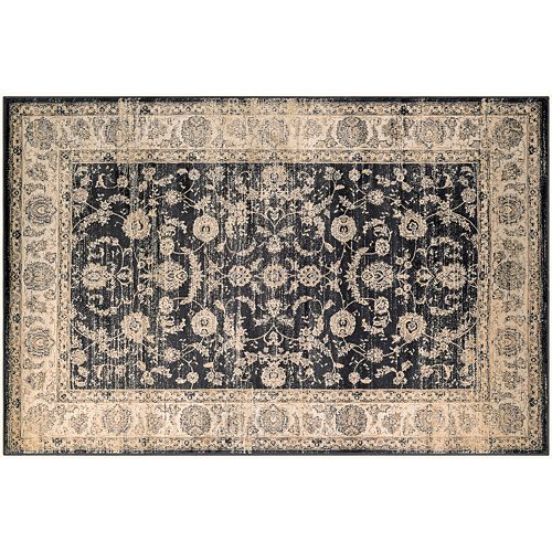 Couristan Zahara Floral Emblem Framed Rug