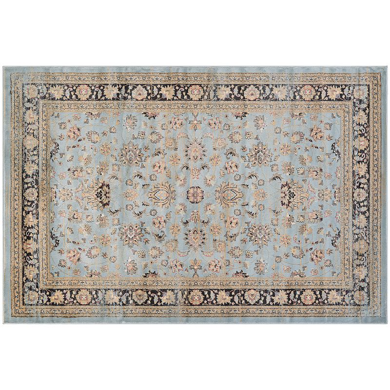 Couristan Zahara Farahan Amulet Framed Floral Rug, Blue, 2.5X8 Ft