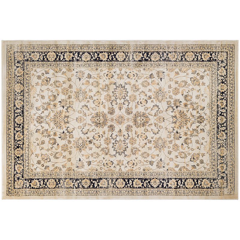 Couristan Zahara Farahan Amulet Framed Floral Rug, Beig/Green, 8X11 Ft