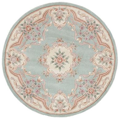 Rugs America New Aubusson Framed Floral Wool Rug