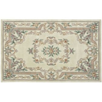Rugs America New Aubusson Framed Floral Wool Rug