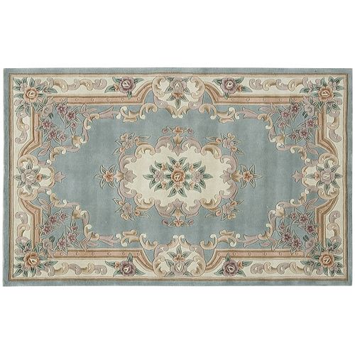Rugs America New Aubusson Framed Floral Wool Rug