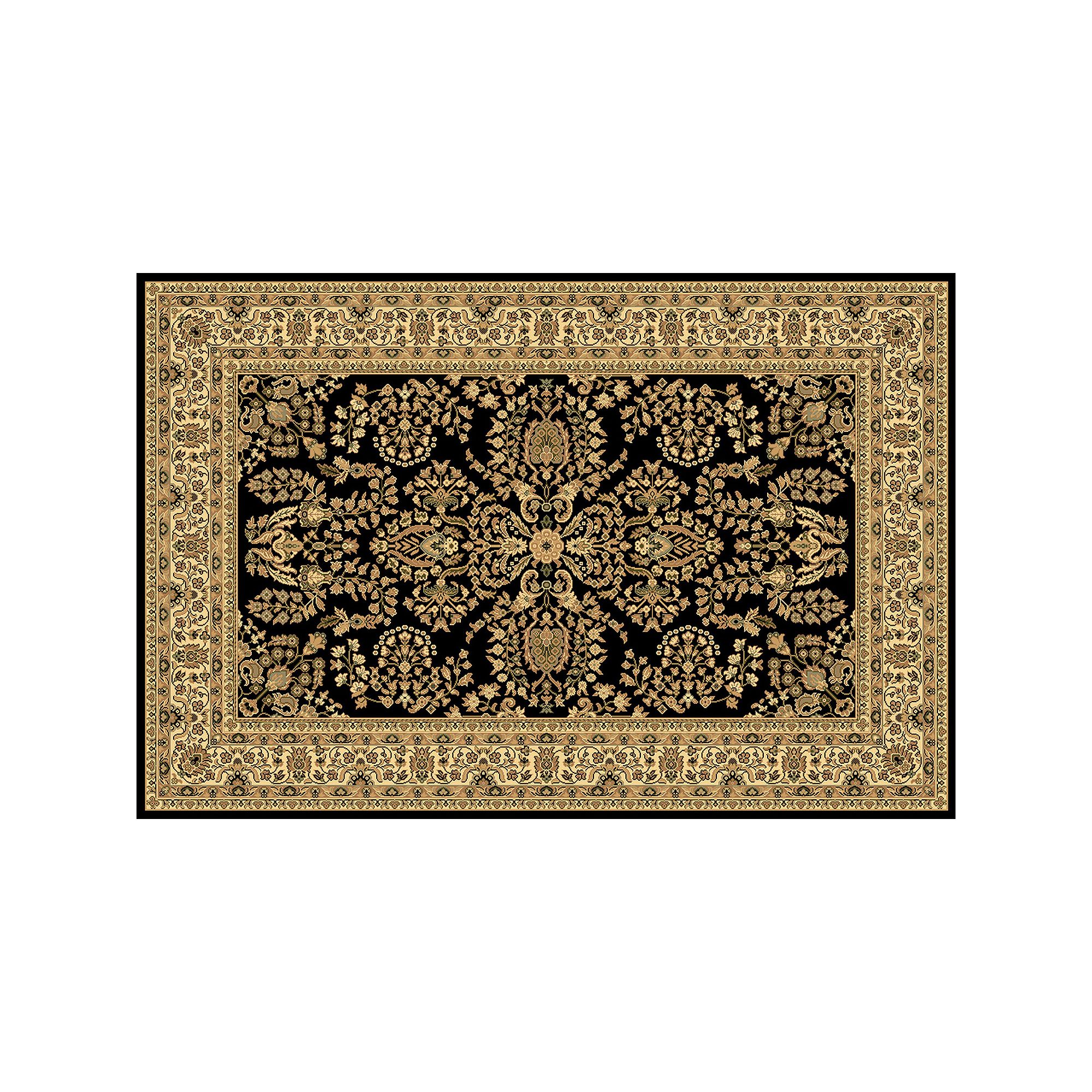 Rugs America New Vision Lilihan Framed Floral Rug, Black