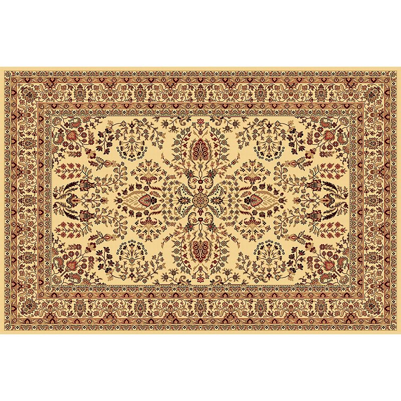 Rugs America New Vision Lilihan Framed Floral Rug, White, 4X5 Ft