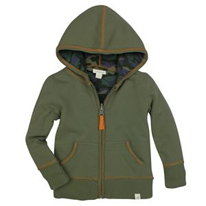 Baby Boy Burt's Bees Baby Organic Reversible French Terry Camouflage Zip-Up Hoodie