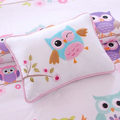 Mi Zone Kids Nocturnal Nellie Owl Comforter Set with Bed Sheets and Throw Pillow