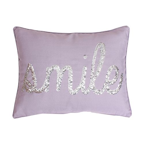 Thro by Marlo Lorenz ”Smile” Sequin Throw Pillow