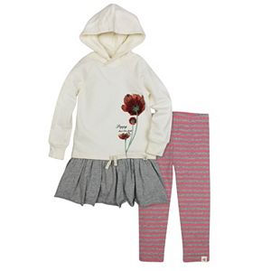 Baby Girl Burt's Bees Baby Organic French Terry Hoodie Dress & Leggings Set