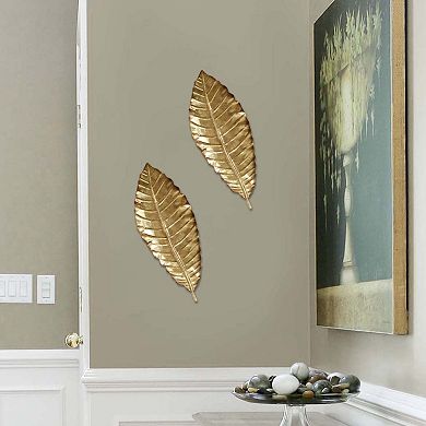 Stratton Home Decor Elegant Leaf Metal Wall Decor