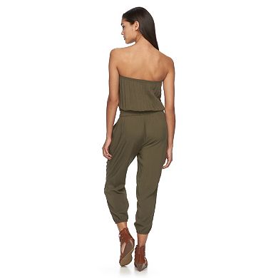 Juniors' Mudd® Strapless Crop Jumpsuit