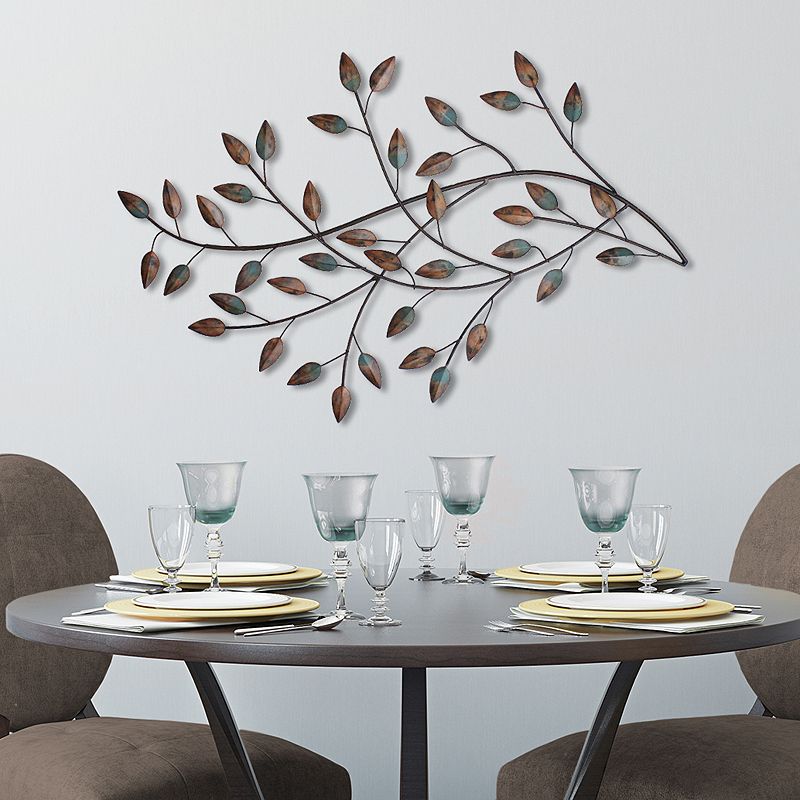 51099334 Stratton Home Decor Blowing Leaves Metal Wall Deco sku 51099334