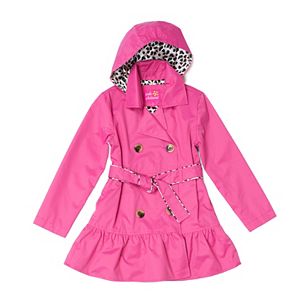 Girls 4-16 Pink Platinum Double Breasted Trench Coat