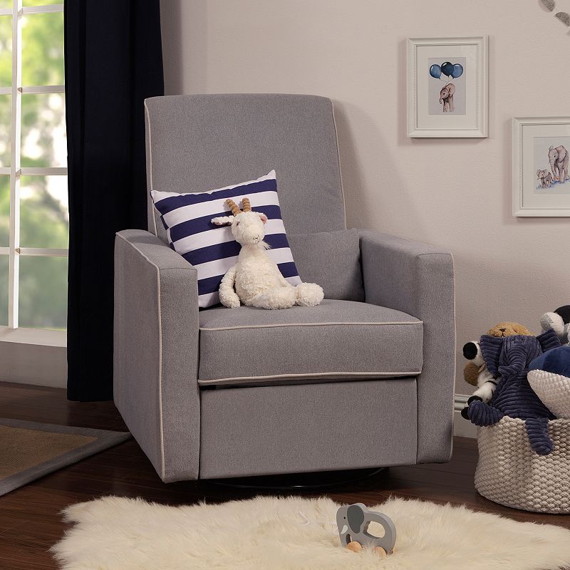 DaVinci Piper Recliner - Gray Finish with Cream Piping