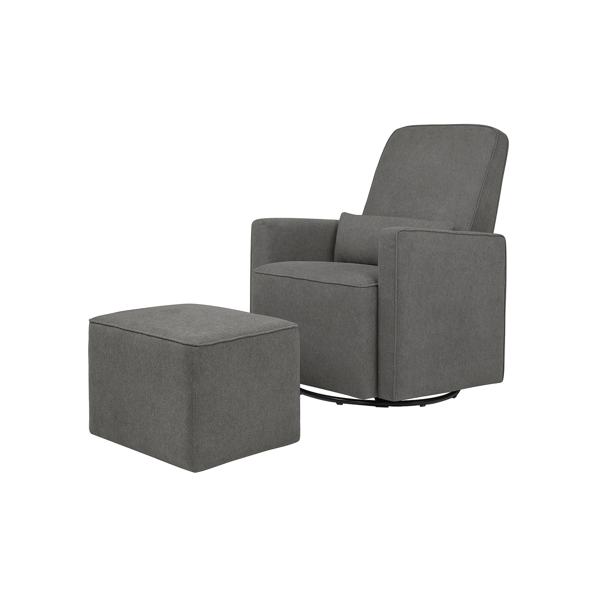 DaVinci Olive Glider Chair & Ottoman Set, Dark Gray
