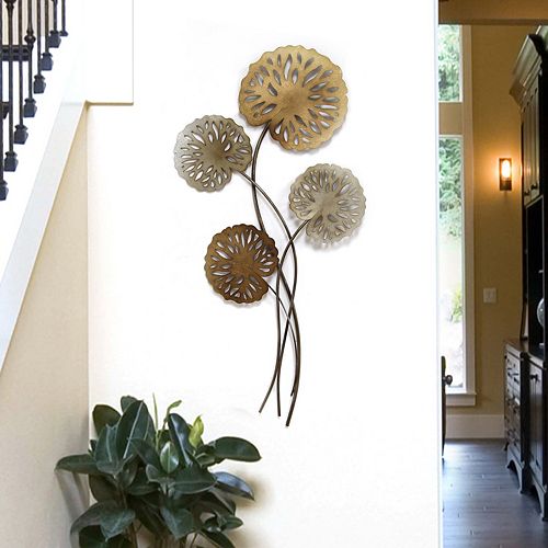 Stratton Home Decor Water Lilies Metal Wall Decor