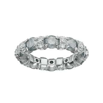 Argento Bella Sterling Silver Cubic Zirconia Eternity Ring