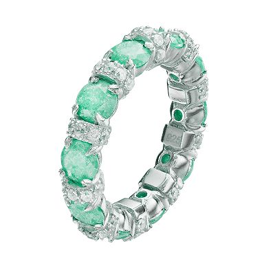 Argento Bella Sterling Silver Cubic Zirconia Eternity Ring