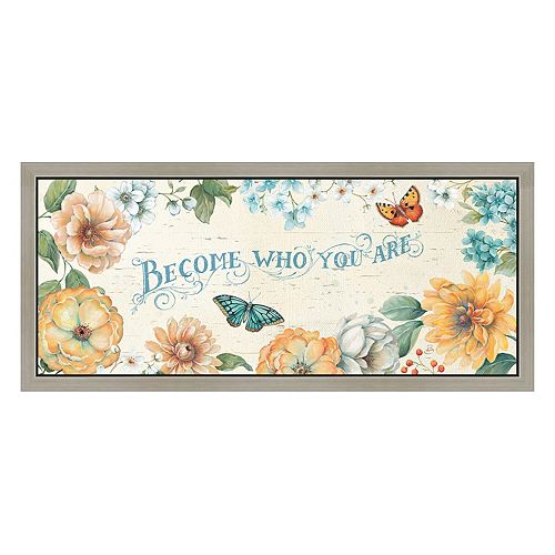 “Who You Are” Floral Framed Canvas Wall Art