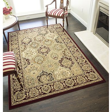 Rugs America New Vision Panel Framed Floral Rug