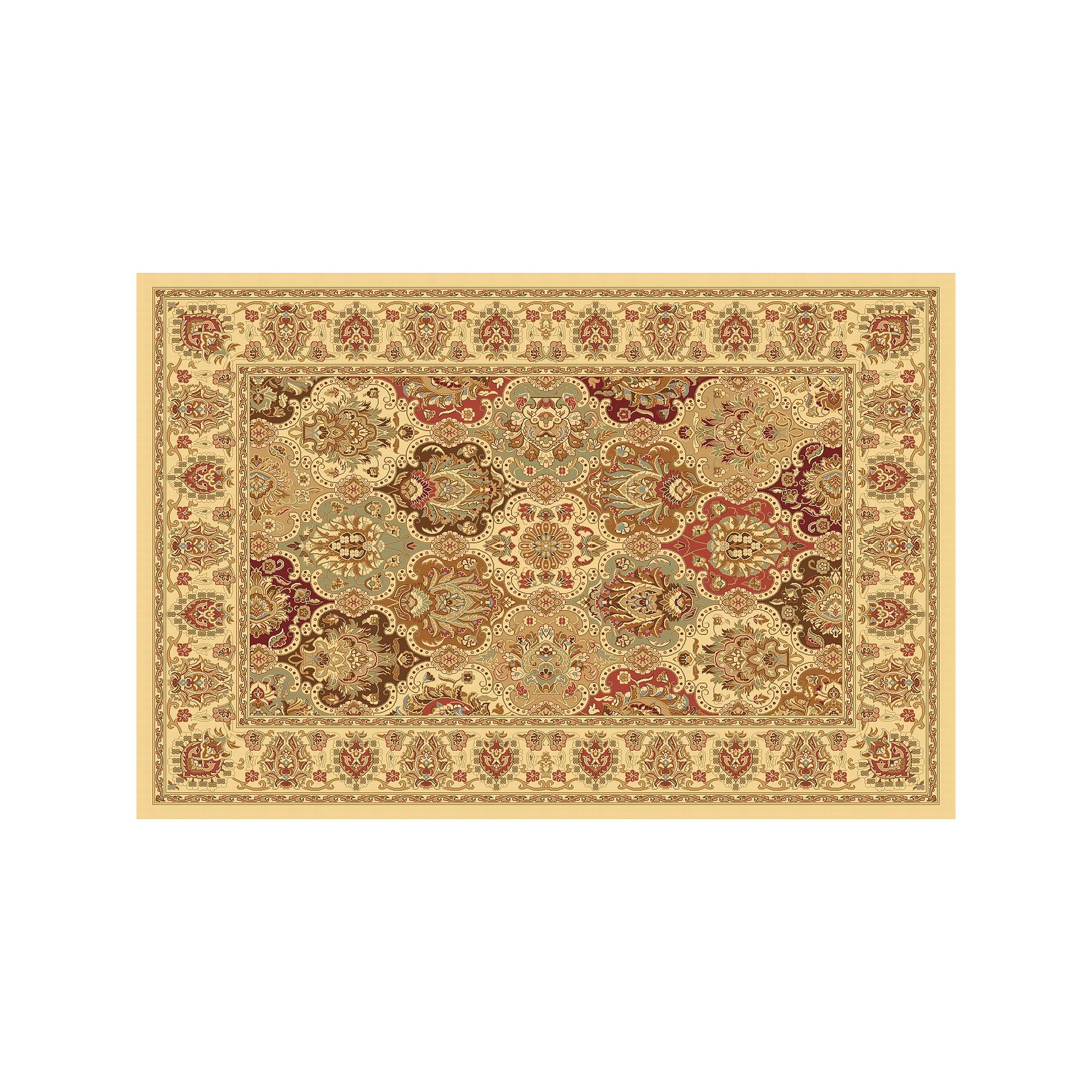 Rugs America New Vision Panel Framed Floral Rug, Ivory