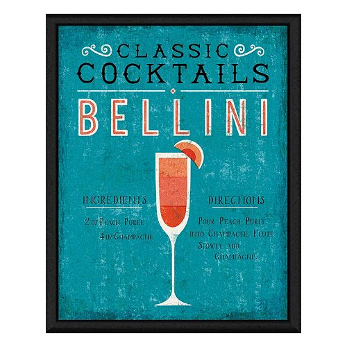 Bellini Cocktail Framed Canvas Wall Art
