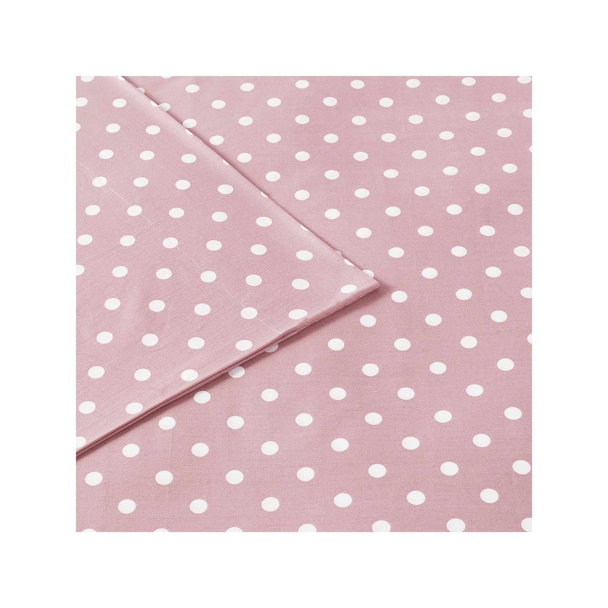 Intelligent Design Polka Dot Cotton Sheet Set, Pink