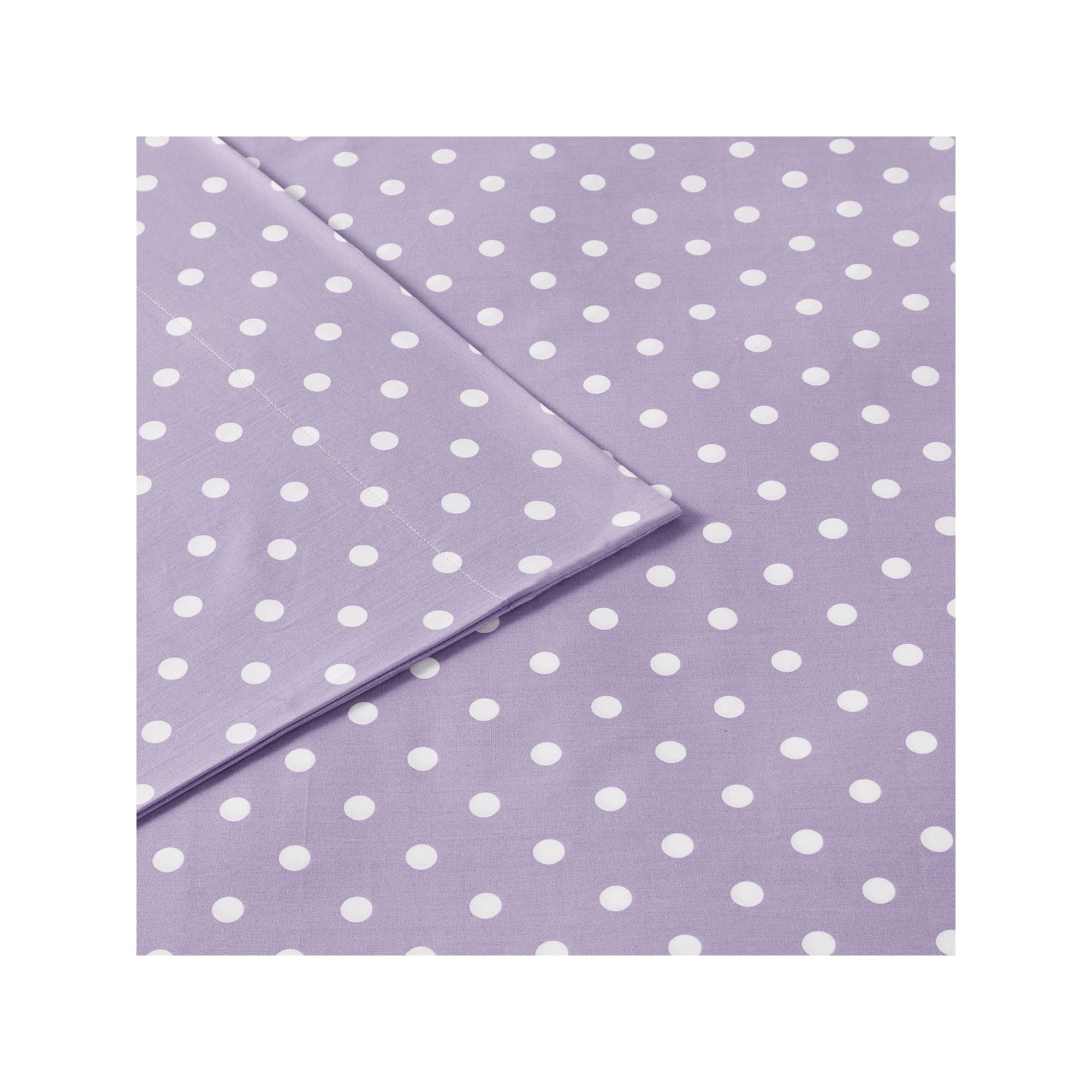 Intelligent Design Polka Dot Cotton Sheet Set, Purple