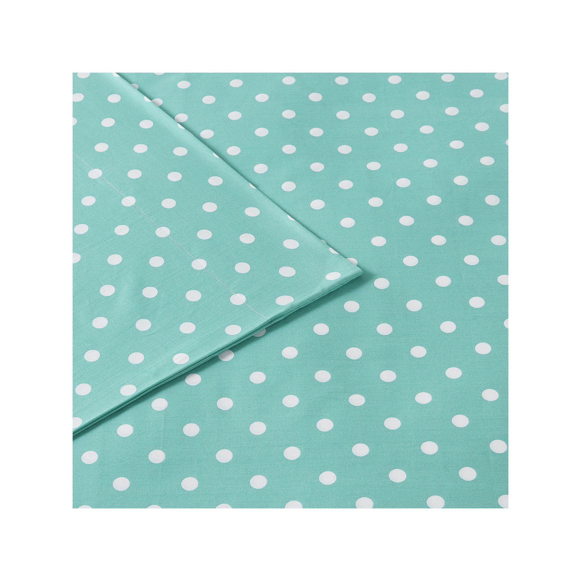 Intelligent Design Polka Dot Cotton Sheet Set, Seafoam