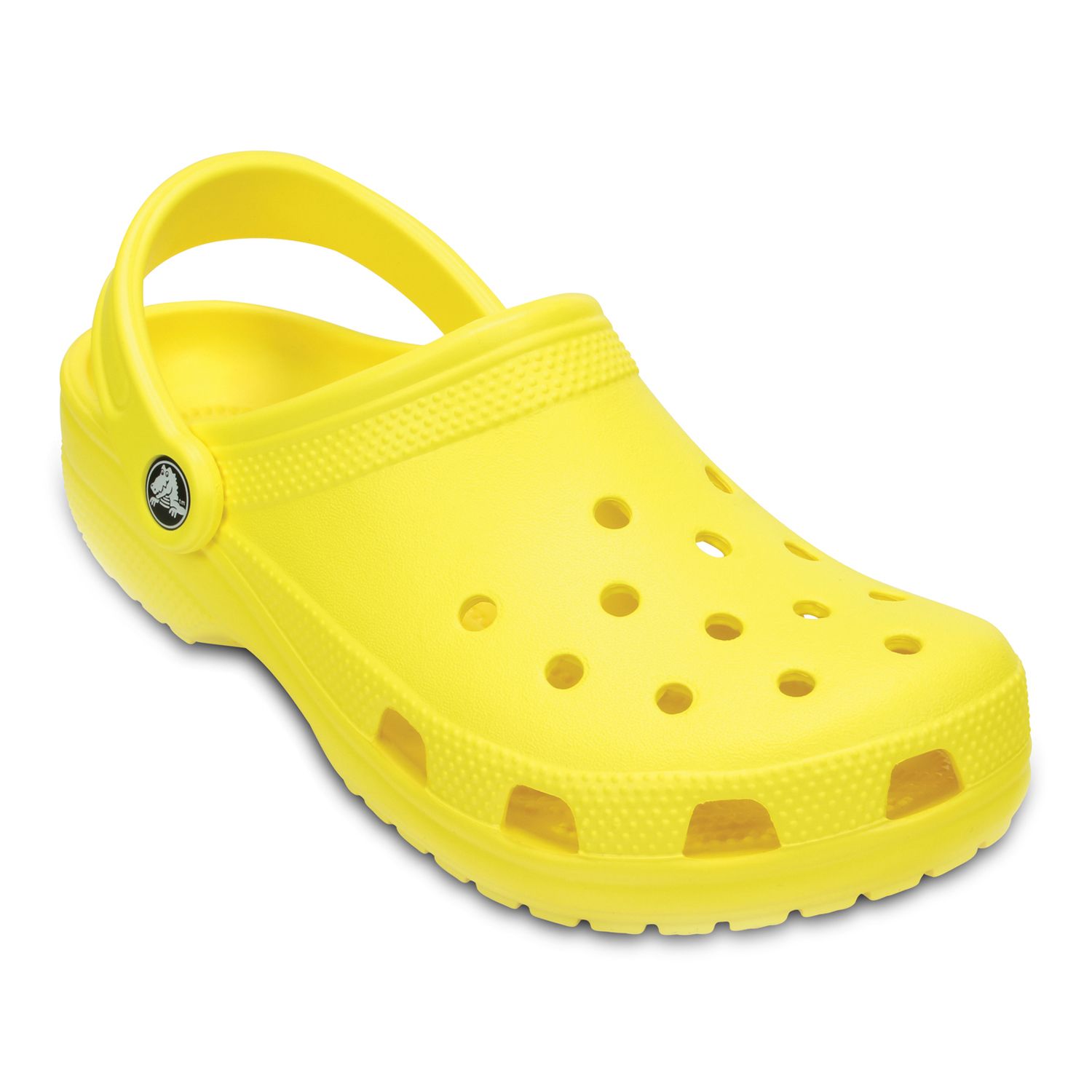 yellow and white crocs