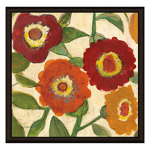 Red Garden II Framed Canvas Wall Art