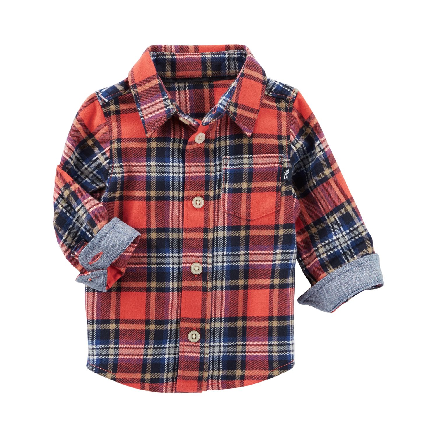 baby boy red flannel shirt