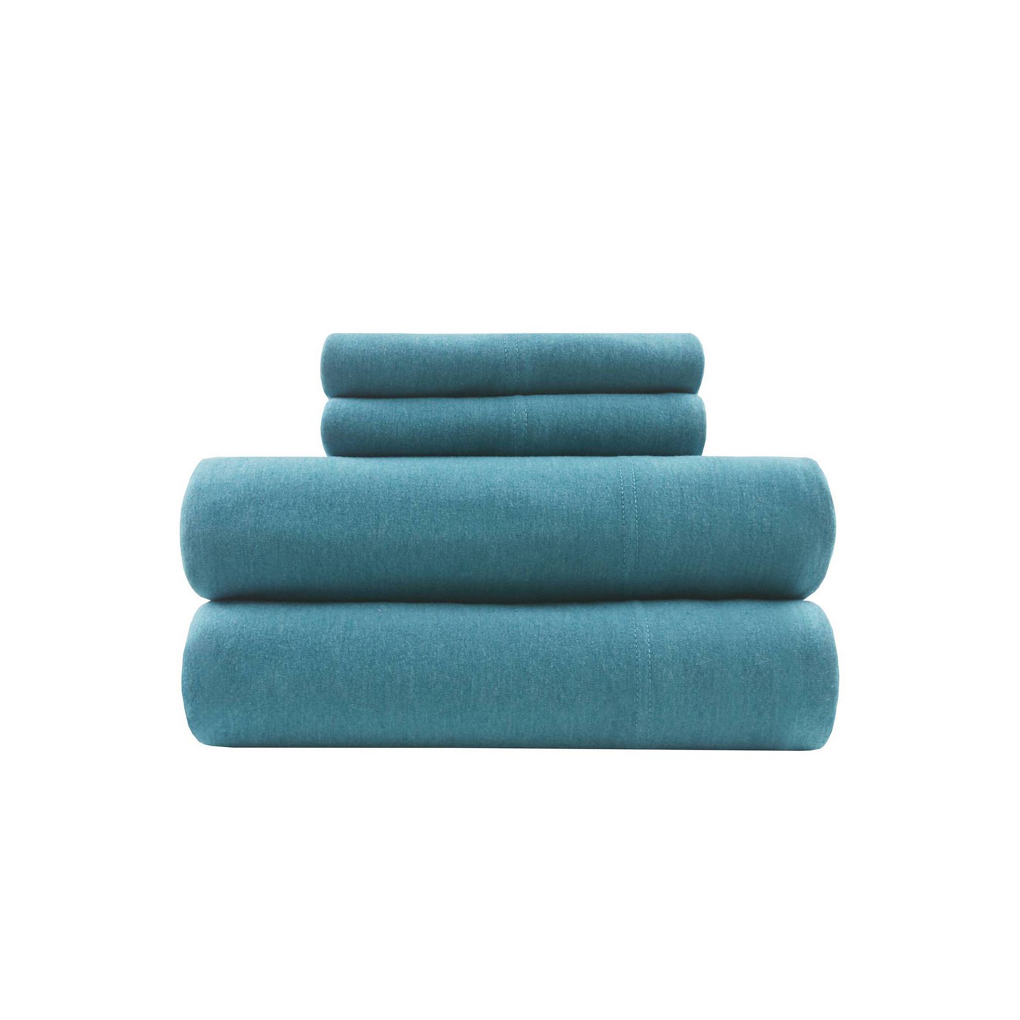 Intelligent Design Cotton Blend Jersey Knit Sheet Set, Blue