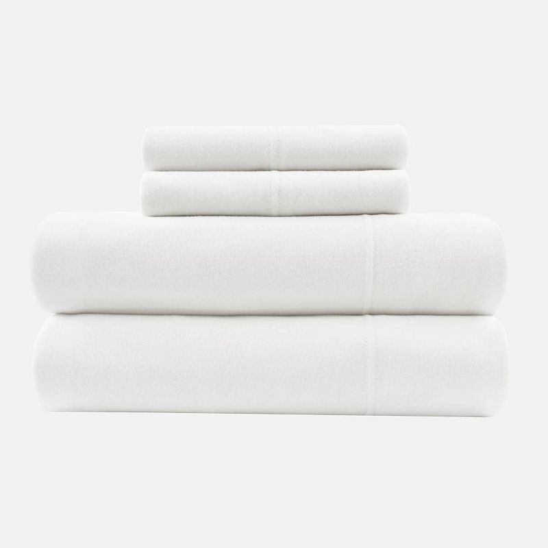 Intelligent Design Cotton Blend Jersey Knit Sheet Set, White, Queen Set