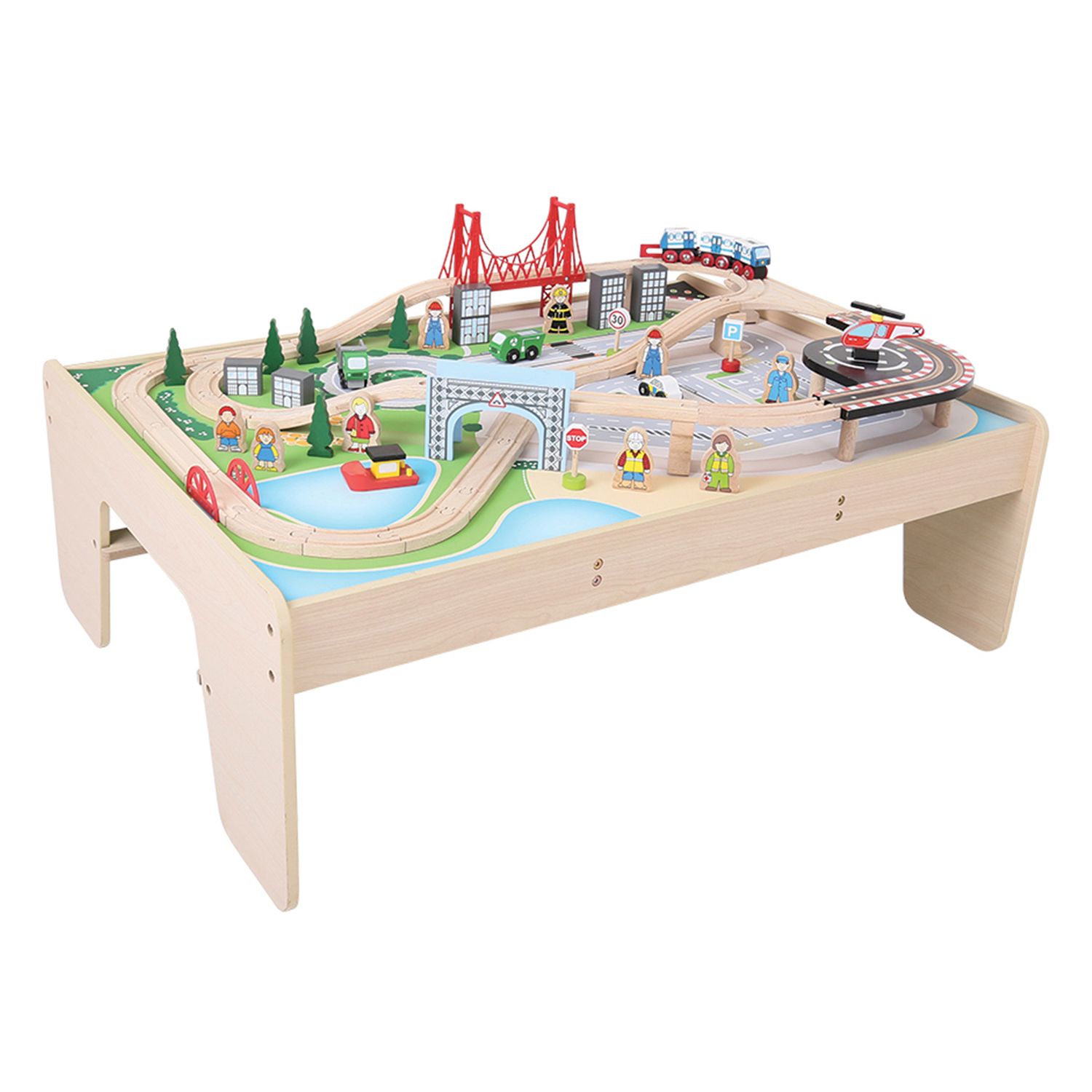 carousel wooden city train table