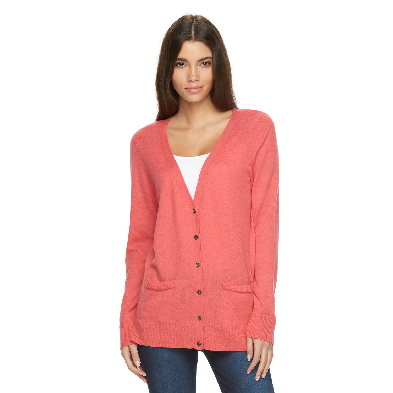 juniors red cardigan