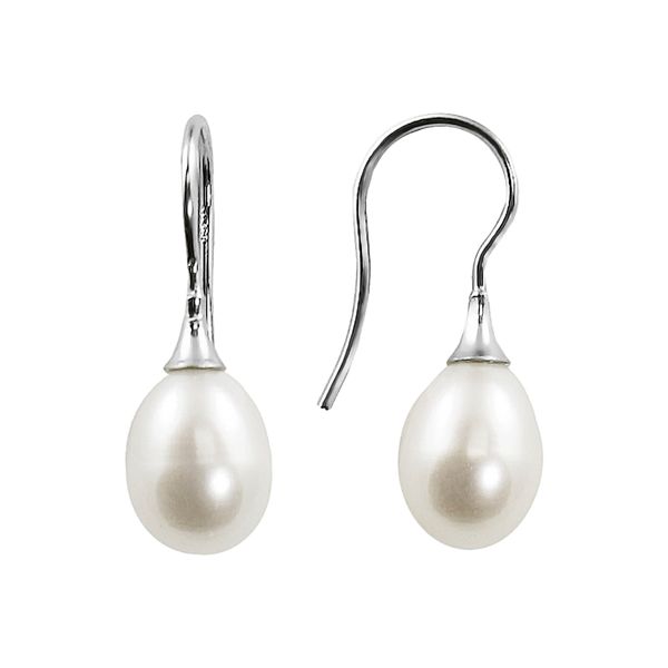 Simple Pearl Drop Earrings | Dainty Pearl Earrings | IB Jewelry Sterling Silver