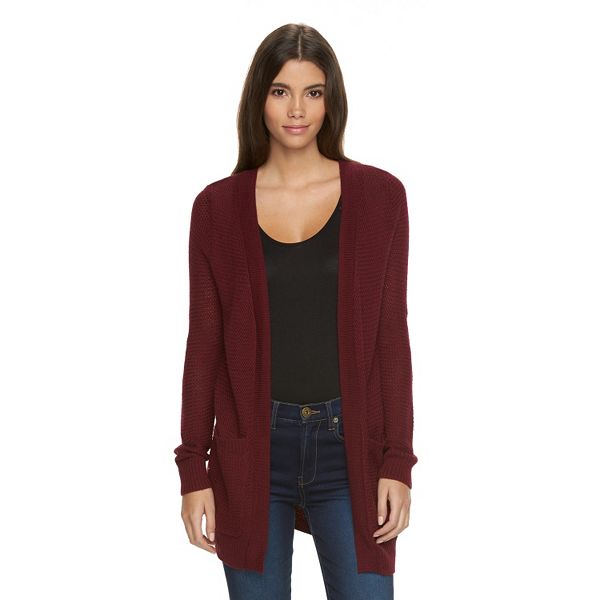 Juniors' SO® Open-Front Boyfriend Cardigan