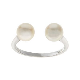 PearLustre by Imperial Sterling Silver Freshwater Cultured Pearl Open Ring