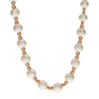 PearLustre by Imperial 14k Rose Gold Filled Freshwater Cultured Pearl Station Necklace