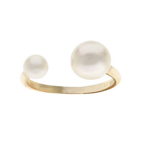 PearLustre by Imperial 10k Gold Freshwater Cultured Pearl Open Ring