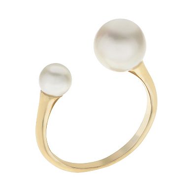 PearLustre by Imperial 10k Gold Freshwater Cultured Pearl Open Ring