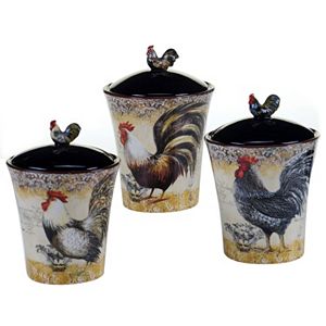 Certified International Vintage Rooster 3-pc. Kitchen Canister Set